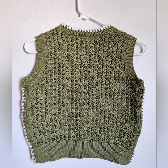 Varley Womens XS Delaney Knit Crochet Sweater Vest Layering Academia Chunky - Picture 2 of 8